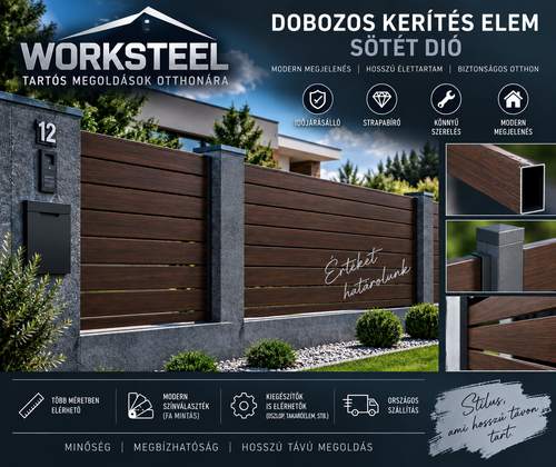 Dobozos kerítéselem – Sötét dió